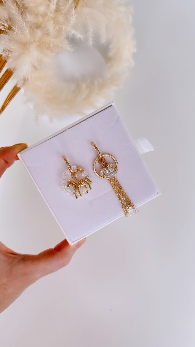 ZIRGA AUSKARI ar hameliona stikliņiem