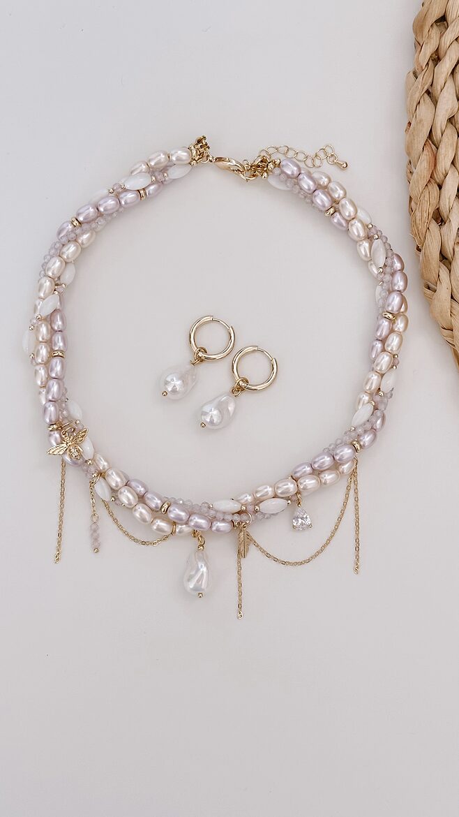 BLUSH PEARL | Rotu komplekts ar pērļu imitācijām