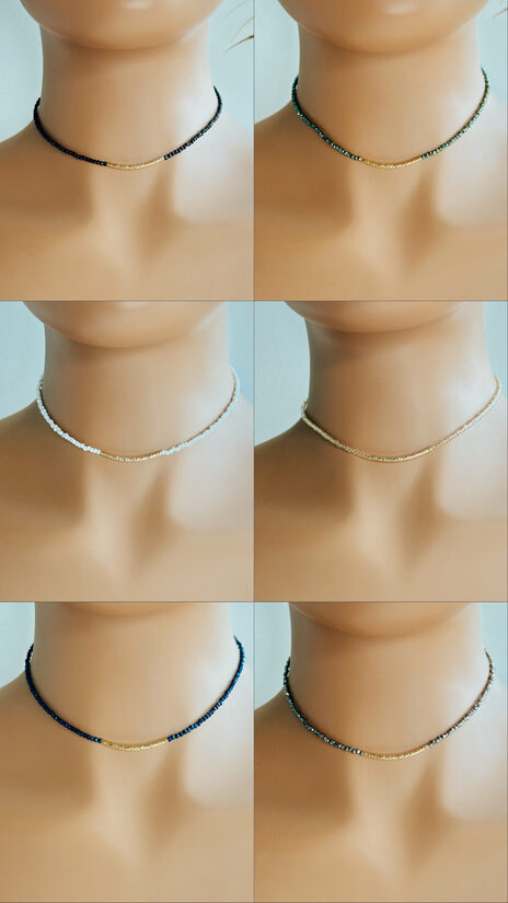 Bāzes čokeri ar zelta maliņu priekšpusē