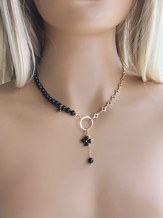 Swarovski pērļu kaklarota Melna