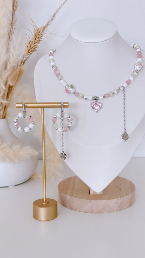 Komplekts "Santorini rozes" rozā puķu