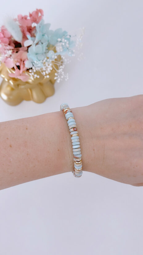 Rokassprādze Okeāna Jaspis ar zelta starplikām