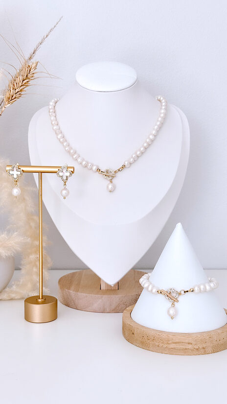 Komplekts Saldūdens pērļu četrlapa