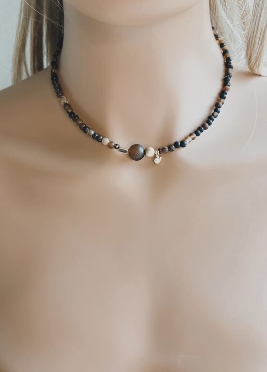 Čokeris Matte Brown Ahāta akmeņiem