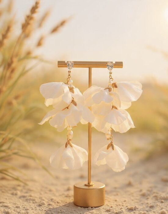 Ziedu formas Bāli citrondzelteni auskari