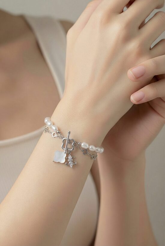 Rokassprādze "Fourleaf" sudraba