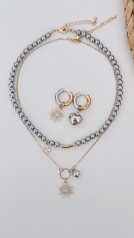 SOLAR HEART SILVER | Rotu komplekts ar sudrabaino hematītu