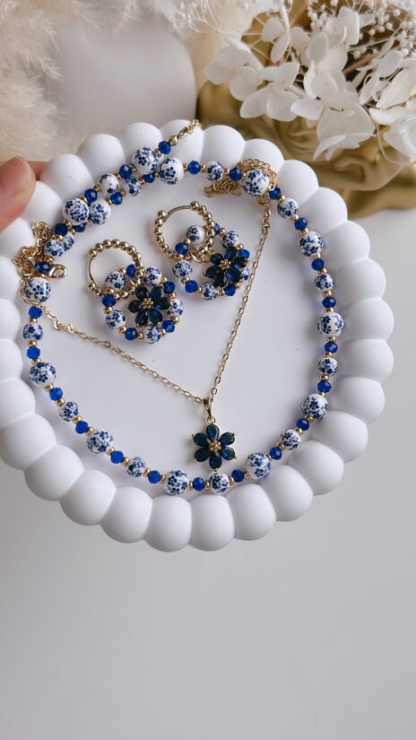 Keramikas porcelāna raksta komplekts Zils.