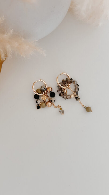 Auskari ar kuloniem no Dalmāciešu Jašma un stikla akmentiņiem