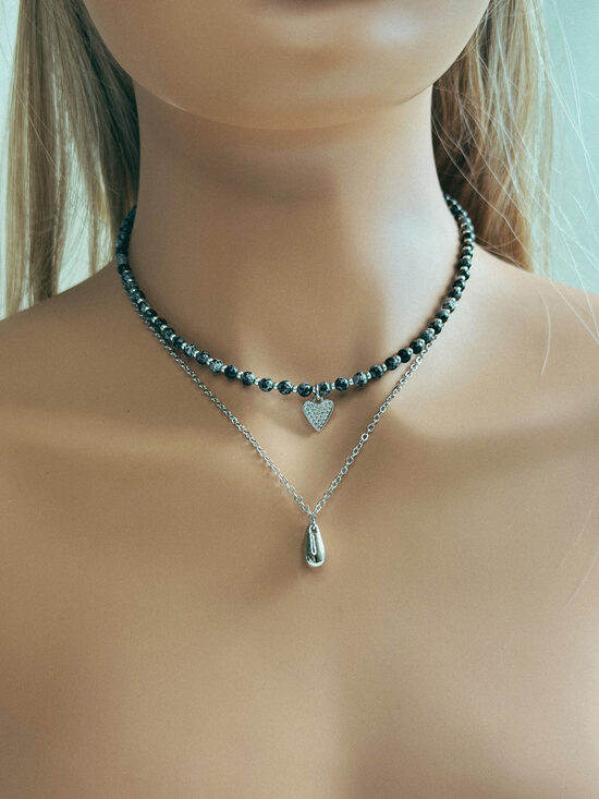 Komplekts. Čokeris un ķēdīte. Labradorīts.