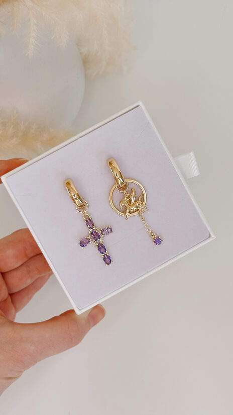 Auskari Violetais Krusts