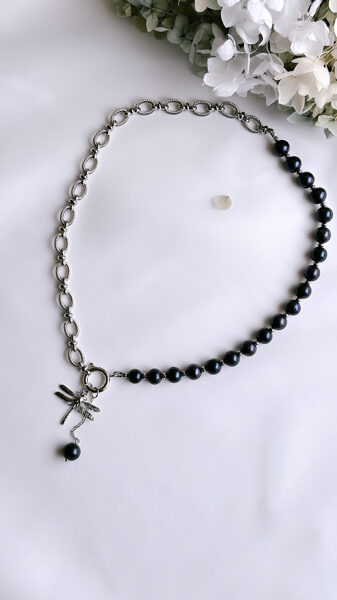 Pērļu kaklarota SPĀRE (sudraba toņa)