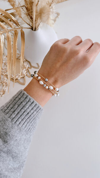 Rokassprādze Virpulis Pelēks ar baltu