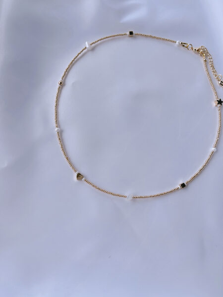 Čokeris Zelta ar baltiem un zelta akcentiem