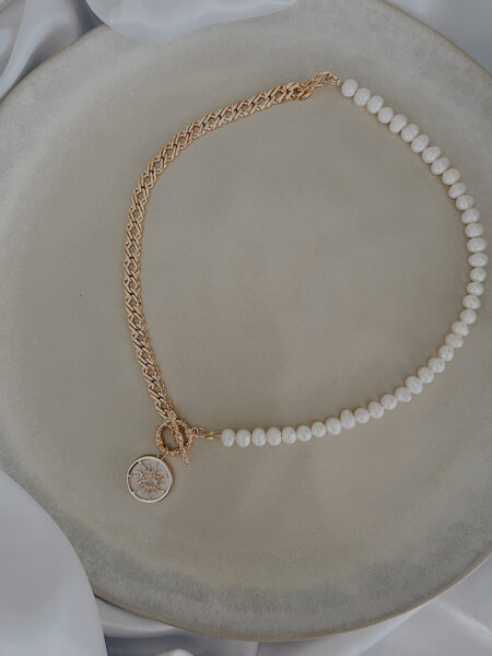 Dabīgo Saldūdens pērļu kaklarota Naomi